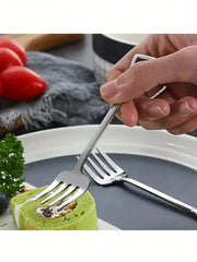 4 8 12 Piece Stainless Steel Dessert Fork Set | Shovel Shaped Small Fruit Fork for Parti detail view
