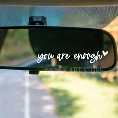 Self-Care Motivational Rearview Mirror Decal | Cute Car Vinyl Sticker alternate view