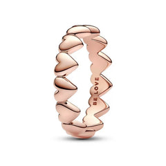 925 Silver Stackable Heart Garland Ring for Women