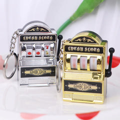 Fruit Slot Machine Keychain | Lucky Charm Bag Pendant for Adults close-up view