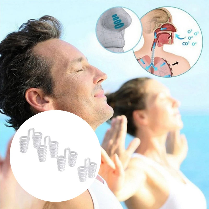 4pcs Anti Snoring Device for Easy Breathing | Natural Sleep Aid Nose Clip
