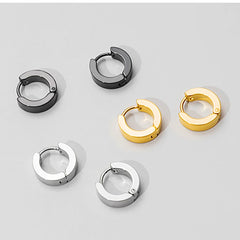 Punk Stainless Steel Stud Earrings Set | Unisex Gothic Hip Hop Ear Piercing Jewelry alternate view