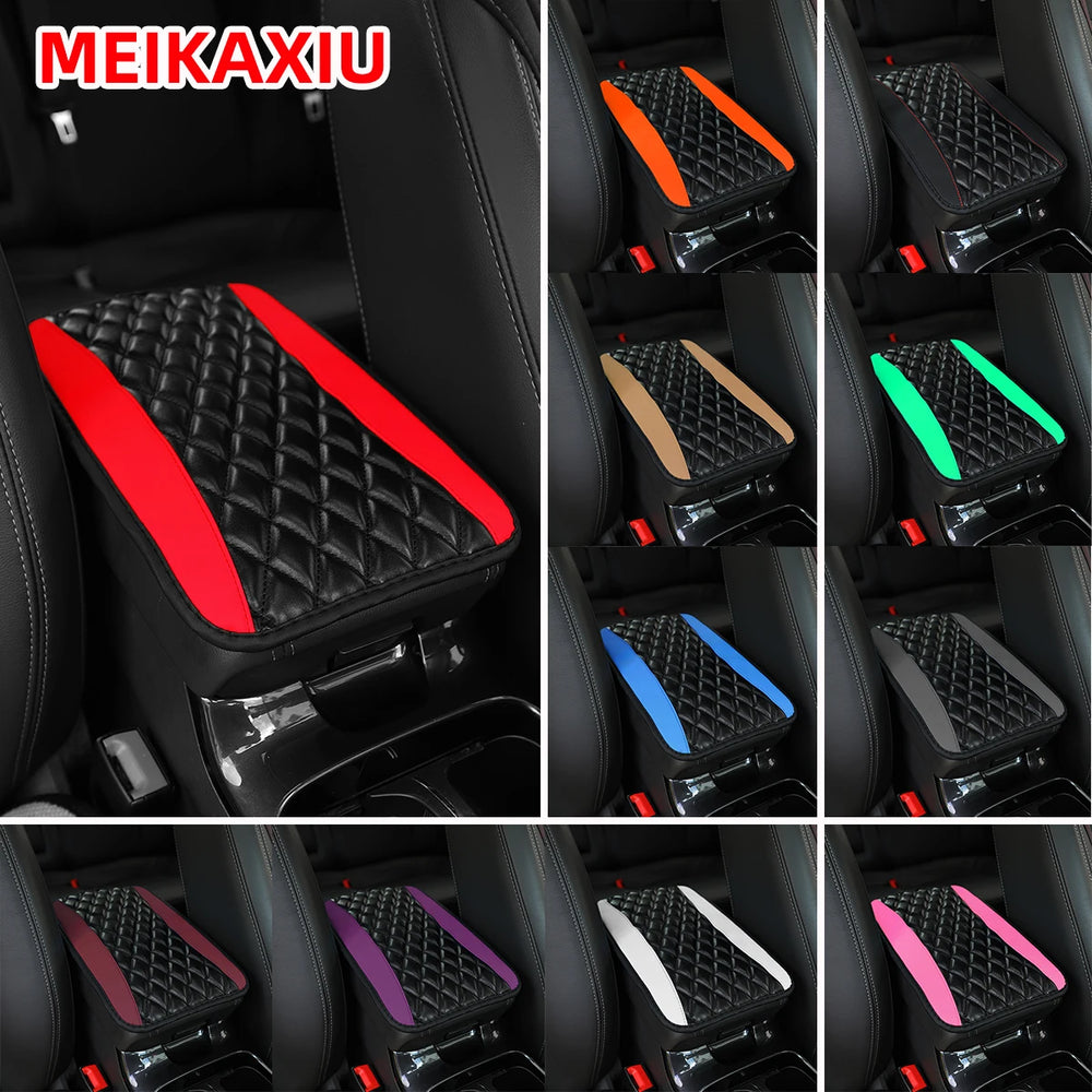 PU leather multi-color three-dimensional embroidered car armrest cushion, center console cushion, ca