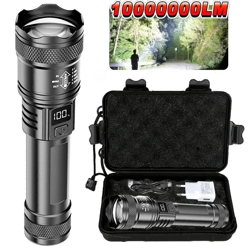 LED Tactical Flashlight P50 Telescopic Zoom Rechargeable