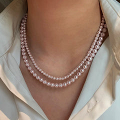 Rose Purple Pearl Bead Choker Necklace | Elegant Korean Jewelry for Women alternate view
