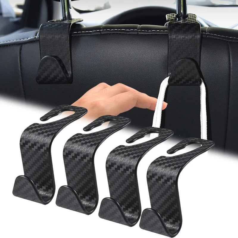 Carbon Fiber Car Seat Headrest Hook 4Pcs