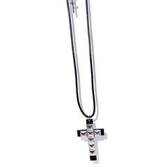 Rivet Cross Pendant Necklace | Punk Gothic Fashion Jewelry for Women alternate view