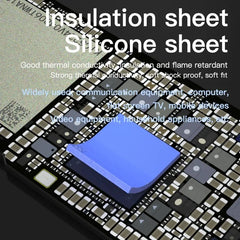 100 Pcs Thermal Insulating Silicone Sheets | High Temperature Repair Mat for Motherboa close-up view