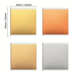 100pcs Imitation Golden Silvery Foil Paper Leaf Sheet Gilding DIY Art Craft Paper DIY alternate view
