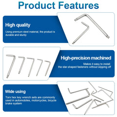 Torx Key Wrench Set L-Type Star Wrenches | Nickel Plated Security Tool Set detail view