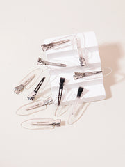 10pcs Seamless Fashion Girl Transparent Hair Clips, Makeup Facial Accessory Clips Styl close-up view