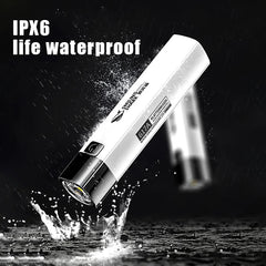 USB Rechargeable Mini LED Flashlight 2 in 1 Power Bank | 450 Lumen Super Bright Torch close-up view