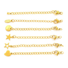 10pcs Stainless Steel Extension Extended Tail Chains With Lobster Clasps For Bracelet alternate view