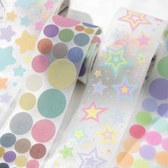 Star Cloud Masking Tape 5x200cm | Decorative Scrapbooking Tape Roll close-up view