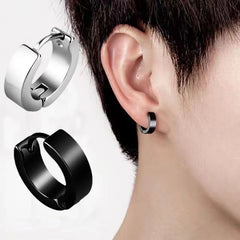 1 Pair Men Women Punk Stainless Steel Ear Circle Earring Simple Ear Buckle Gothic Fashion Jewelry Ho