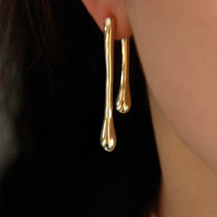 Metal Water Drop Long Pendant Earrings alternate view