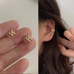 Korean Design Stainless Steel Clip Earrings No Piercing Gold Color Ear Bone Clips Sim alternate view
