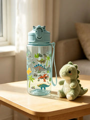 1 Piece 500ml (19 fl oz) Cartoon Printed Straw Cup, Summer Plastic Water Bottle, BPA Fre detail view