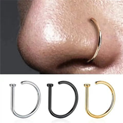 Women Men Fake Piering Nose Ring Earrings Fashion punk Non Piercing Nose Clip Stainless Steel Perfor