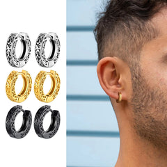 Totem Hoop Earrings for Men and Teens | Hypoallergenic Stainless Steel Huggies alternate view