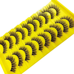 10 Pairs Eyelashes Clear Band Natural Wispy Fluffy Lashes Natural Look Russian Strip alternate view
