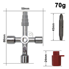4in1 Silver Key Wrench Set | Electrical Elevator Control Cabinet Screwdriver Tool alternate view