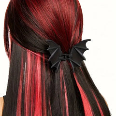Gothic Bat Hair Clip Halloween Matte Black Gothic Punk-Style Animal Print Hairpin for alternate view
