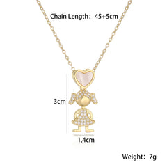 Luxury Gold-Plated Heart-Shaped Pendant Necklace for Boys And Girls Korean Trend Niche A detail view