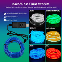 Car Interior EL Wire Neon Strip Lights | DIY Flexible Atmosphere LED Lamp for Dashboa alternate view