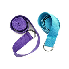 1.8m Cotton Yoga Strap with D-Ring Buckle | Adjustable Stretching Aid for Flexibility close-up view