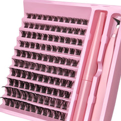 DIY Lash Clusters Extension Kit 110 Clusters Bond Individual Lashes Kit Cluster Lashes Wispy D Curling False Eyelash Clusters