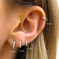 2Pcs Rainbow Little Huggies Stainless Steel Hoop Earrings Girl Tiny Rings Cartilage Smal detail view