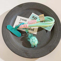 Universal Braided Mobile Phone Lanyard Strap Cartoon Turtle Hanging Key Chain Cord wit close-up view