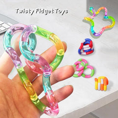 Deformable Rope Fidget Toy | Rainbow Stress Relief Sensory Toy alternate view
