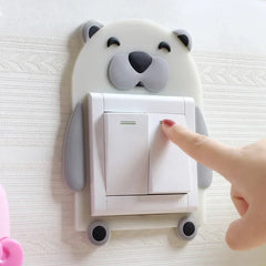 Luminous Silicone Switch Cover | Kawaii Cartoon Animal 3D Sticker for Kids Room detail view
