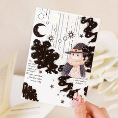 Journal GO 3x200cm Poems Sky PET Tape Stickers Decorative Adhesive Tape Diy Scrapbooking Collage Junk Journal Album Card Decor