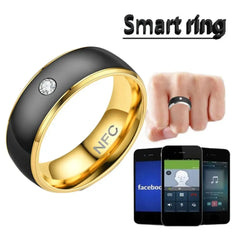 Stainless Steel NFC Smart Ring Magic Wear Multifunctional NFC Finger Ring Wearable Con close-up view