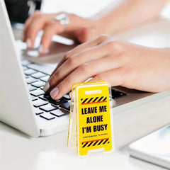 Acrylic Desk Sign "Leave Me Alone, I'm Busy" | Humorous Office Decor