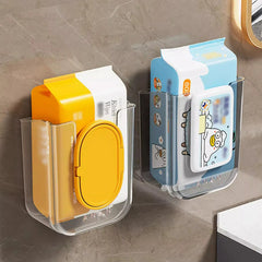 Wall Mounted Wet Wipes Dispenser Self-Adhesive Holder Kitchen Bathroom Tissue Paper Towel Case Box