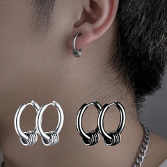 Gothic Stainless Steel Hoop Earrings | Unisex Dragon Punk Jewelry