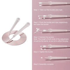 Adjustable Length Jump Rope | Ergonomic Handle Speed Skipping Rope for Cardio Training close-up view