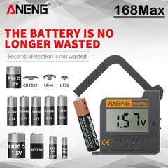 ANENG 168Max Digital Battery Tester | Universal Battery Checker for AA AAA C D 9V and Button Cells