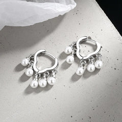 S925 Sterling Silver Cloud Pearl Earrings | Classic Stud Earrings for Women close-up view