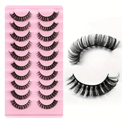 10 Pairs Russian Strip Lashes DD Curl | Fluffy Wispy Faux Mink Lashes Pack alternate view