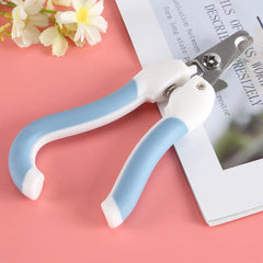 Professional Pet Nail Clippers Dog Cat Stainless Steel Two-color Labor-Saving Nail Cli close-up view