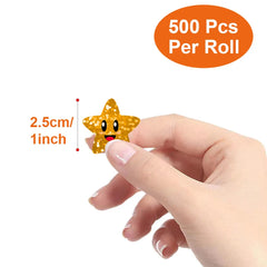 100pcs Round Star Thank You Stickers | Cute Packaging Labels for Cards and Gifts alternate view