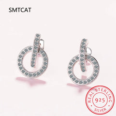 Moissanite Diamond Earrings 925 Sterling Silver D Color VVS1 Moissanite Classic Circl alternate view