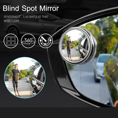 2Pcs 360 Degree Adjustable Blind Spot Mirror Car Auxiliary Rearview Convex Mirror Round detail view