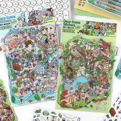 Mr Paper My Cabin Series Oversized Puzzle Stickers | 8pcs DIY Scene Stickers for Kids detail view