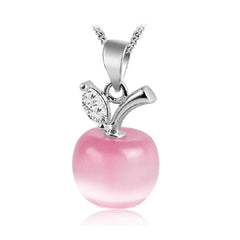 925 Sterling Silver Crystal Apple Link Chain Necklaces For Women Fashion Vintage Elegant Luxury Qual